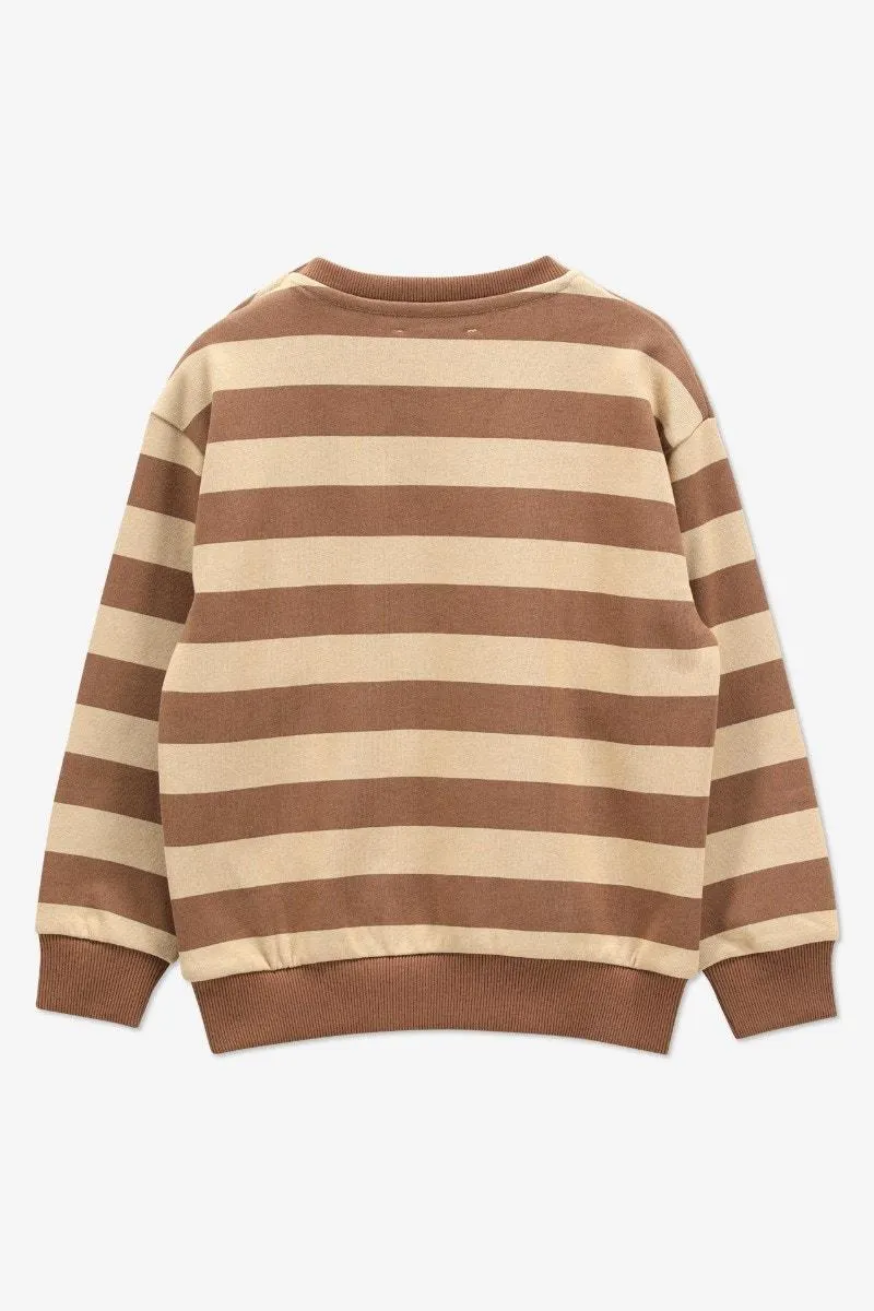 Bruin/beige gestreepte sweater