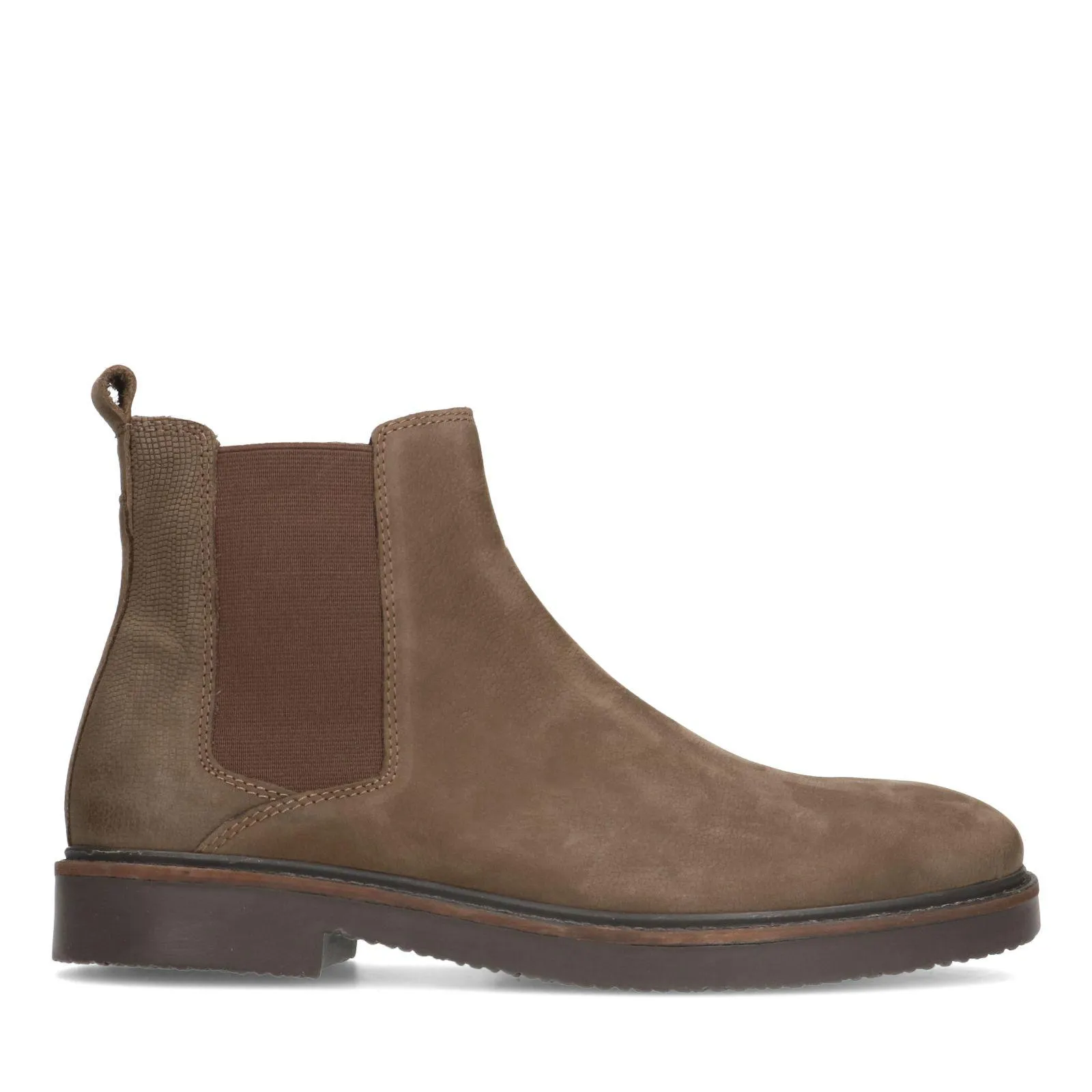 Manfield Taupe leren chelsea boots met rits