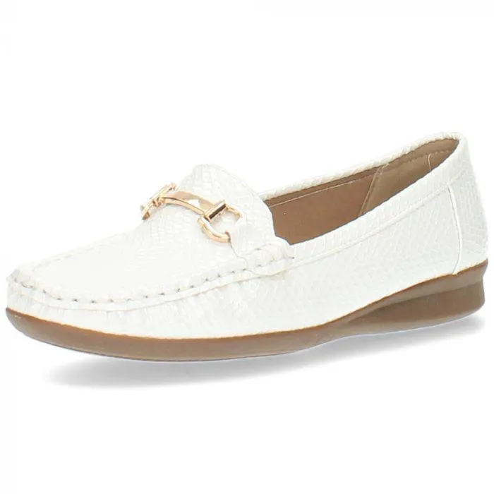 Witte mocassins