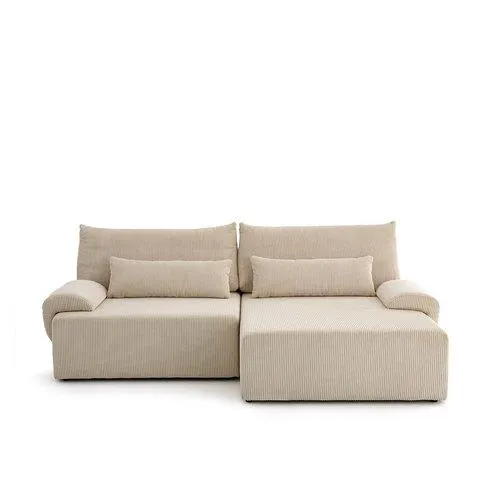 Canapé d'angle convertible velours côtelé Maona