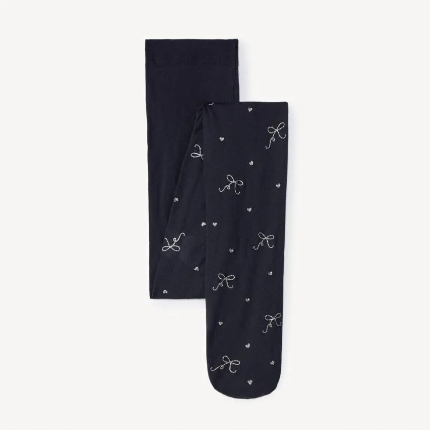 Collant fin imprimé nœuds pour fille
