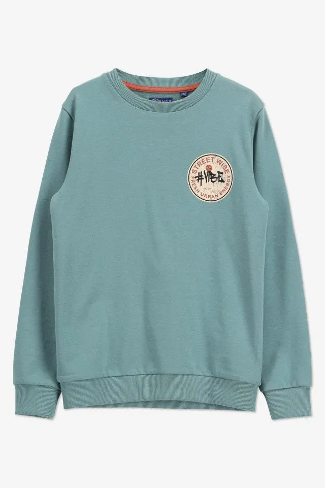 Lichtblauwe sweater "VIBE"