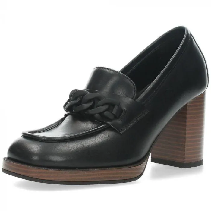 Zwarte mocassins op hak