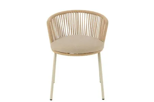 J-Line stoel Toa - metaal/koord - beige