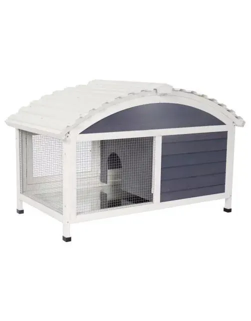 Adori Konijnenhok Jax - Dierenverblijf - 117x70x74 cm Grijs Wit