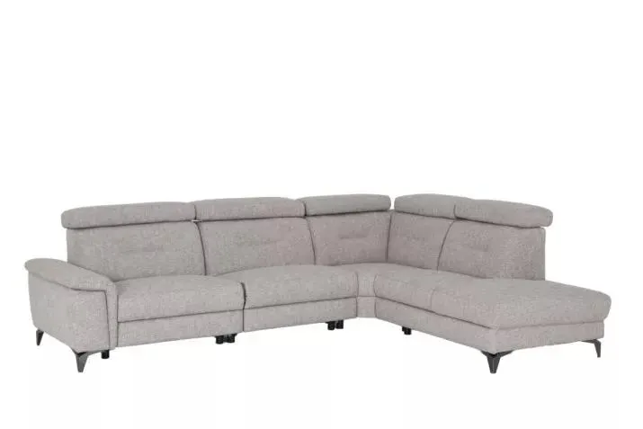 Hoeksalon Cosa stof grijs met 2 elektrische relaxen