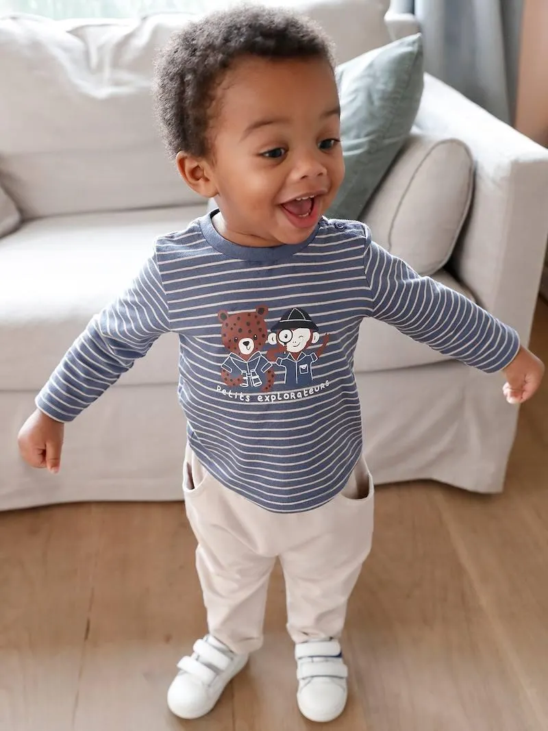 Ensemble bébé tee-shirt et pantalon en molleton - indigo