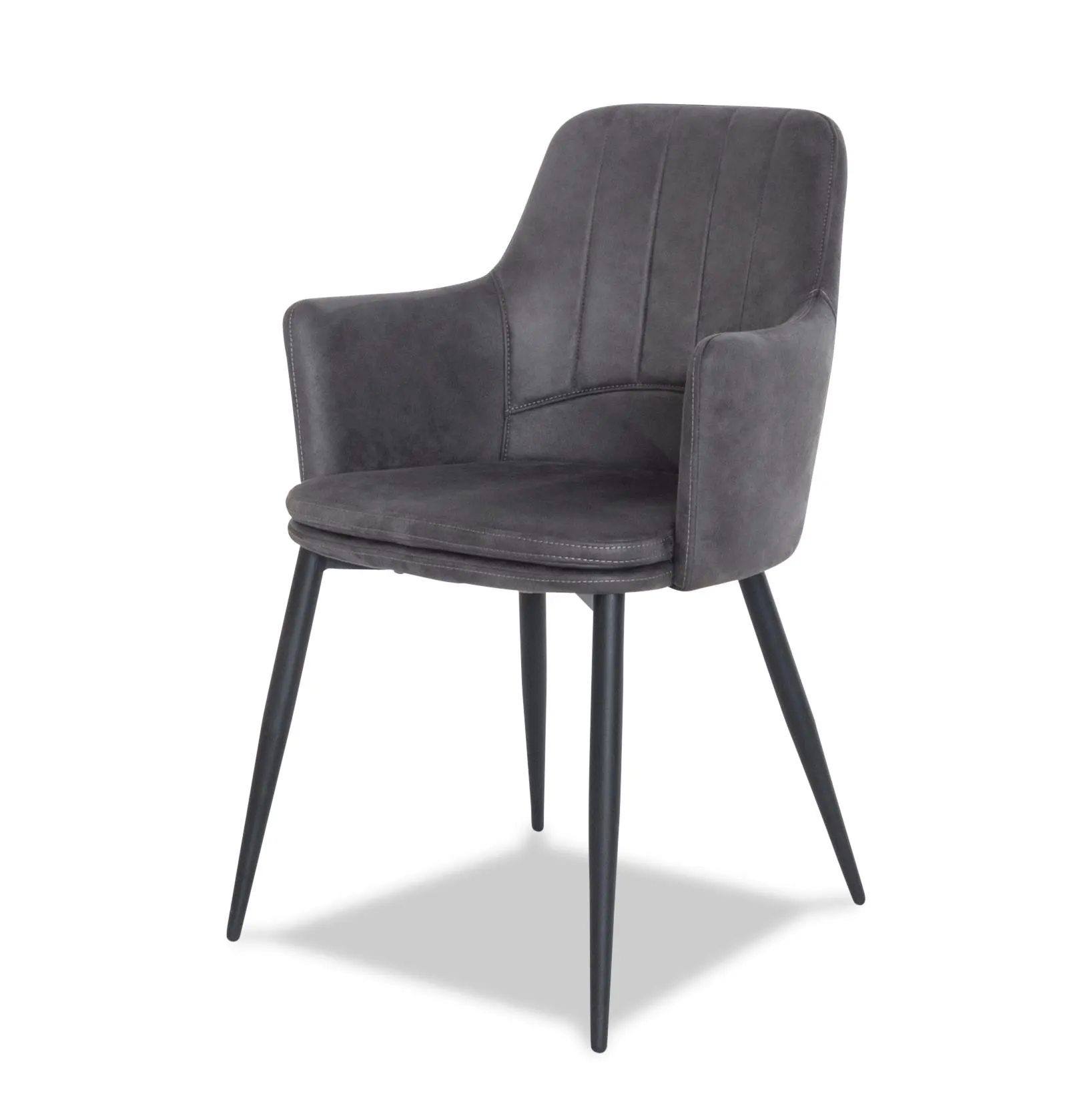 Kuipstoel in lederlook - donkergrijs