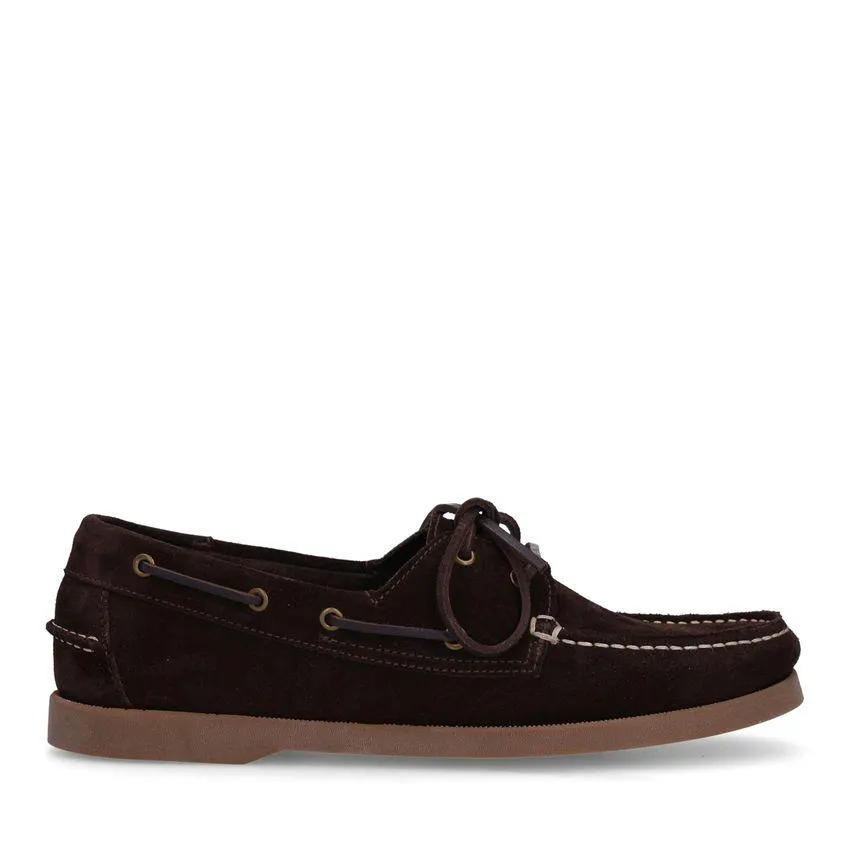 Donkerbruine leren bootschoenen