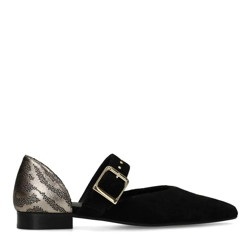 Zwarte suède loafers