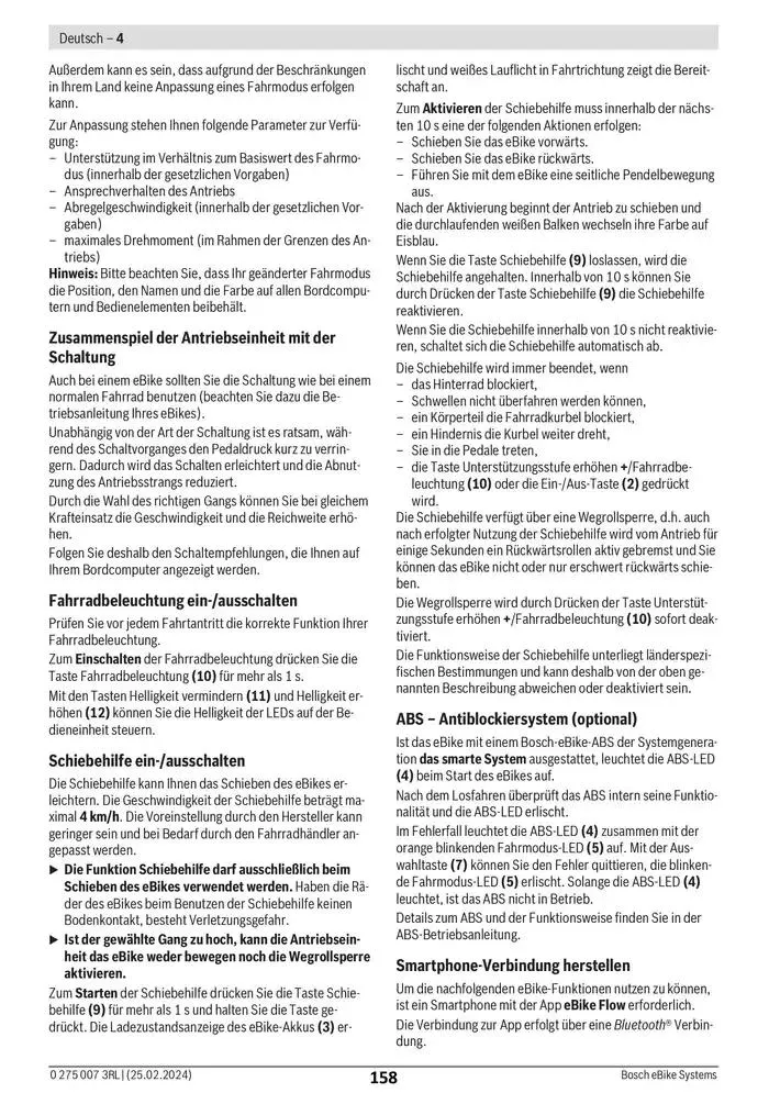 Electric Bike Manual van 12 februari tot 12 augustus 2025 - folder pagina 158