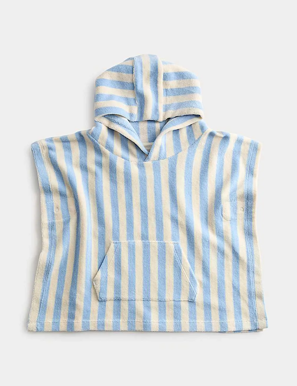 Pure Cotton Towelling Striped Poncho (0-3 Yrs)