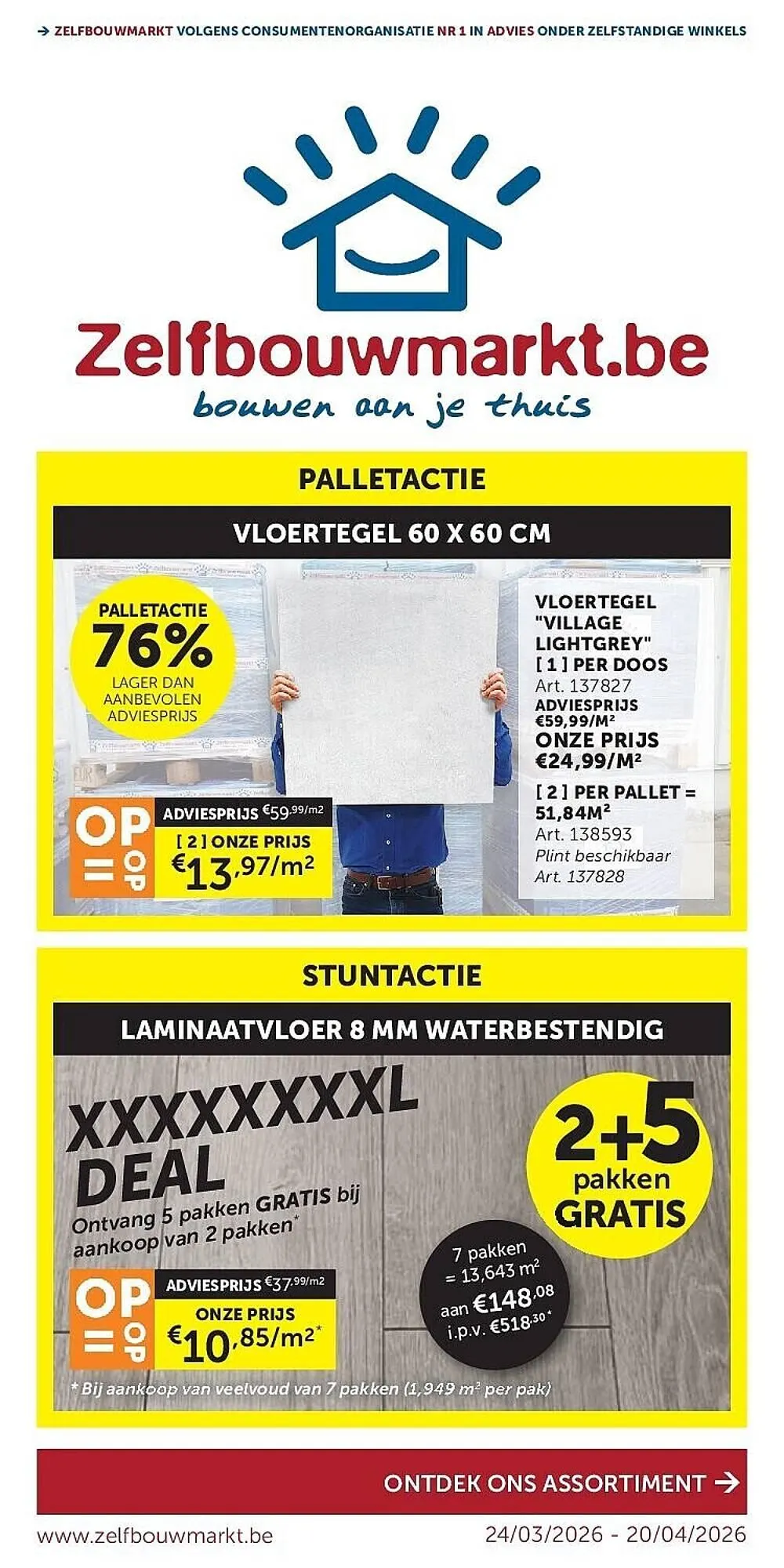 Zelfbouwmarkt folder van 24 maart tot 20 april 2026 - folder pagina 1