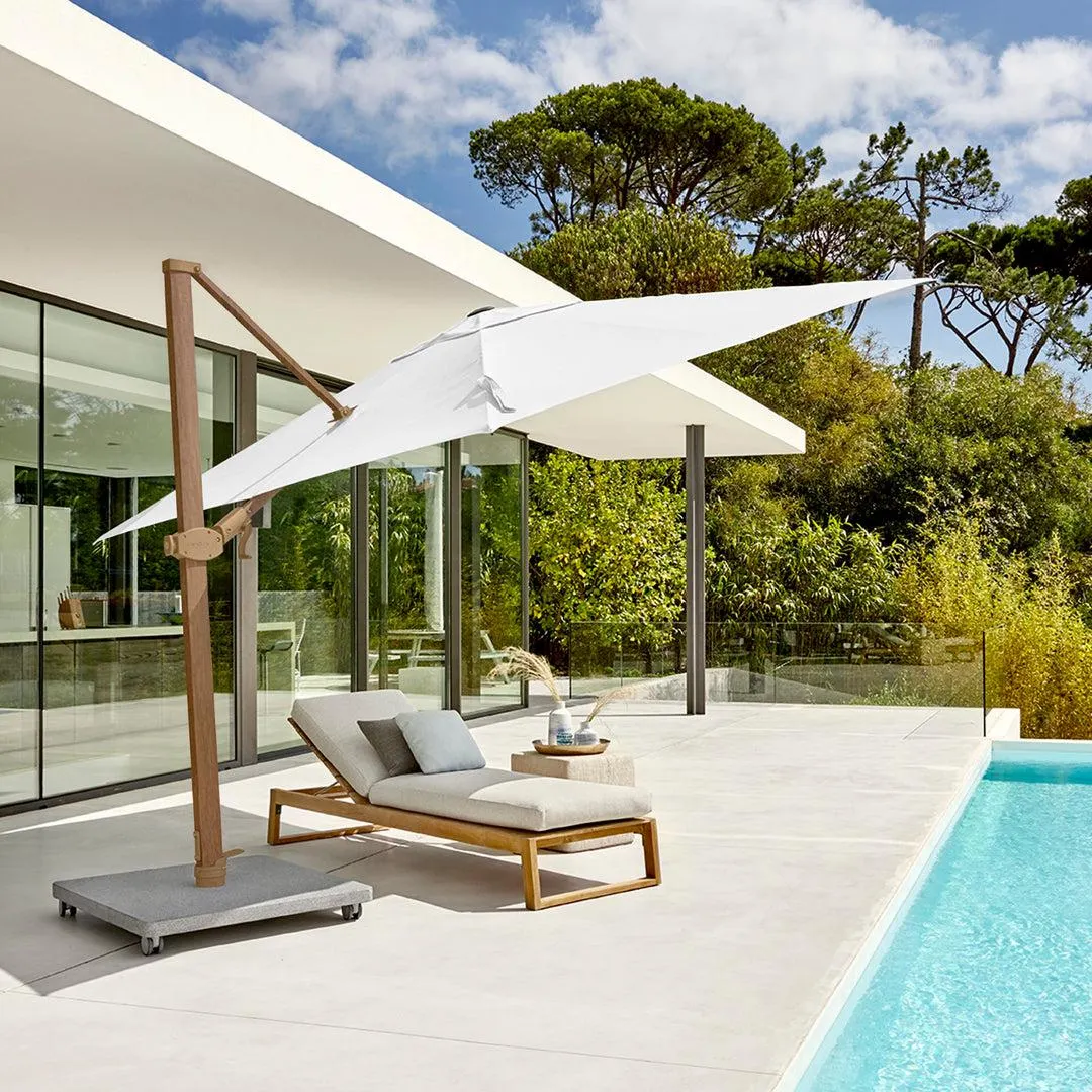 Antego parasol 300x300 sunbrella Teak / Naturel