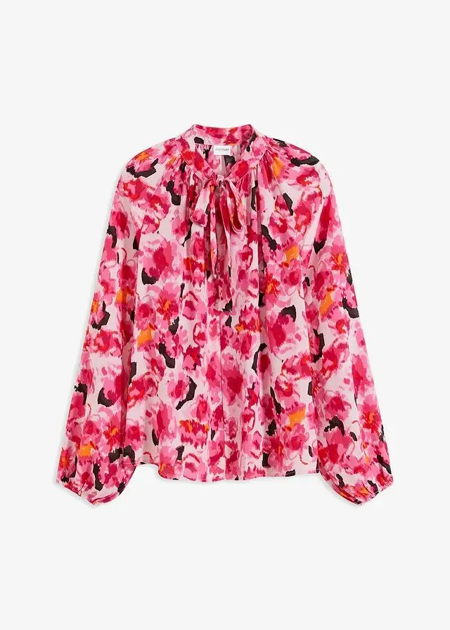 Blouse en mousseline avec lavallière