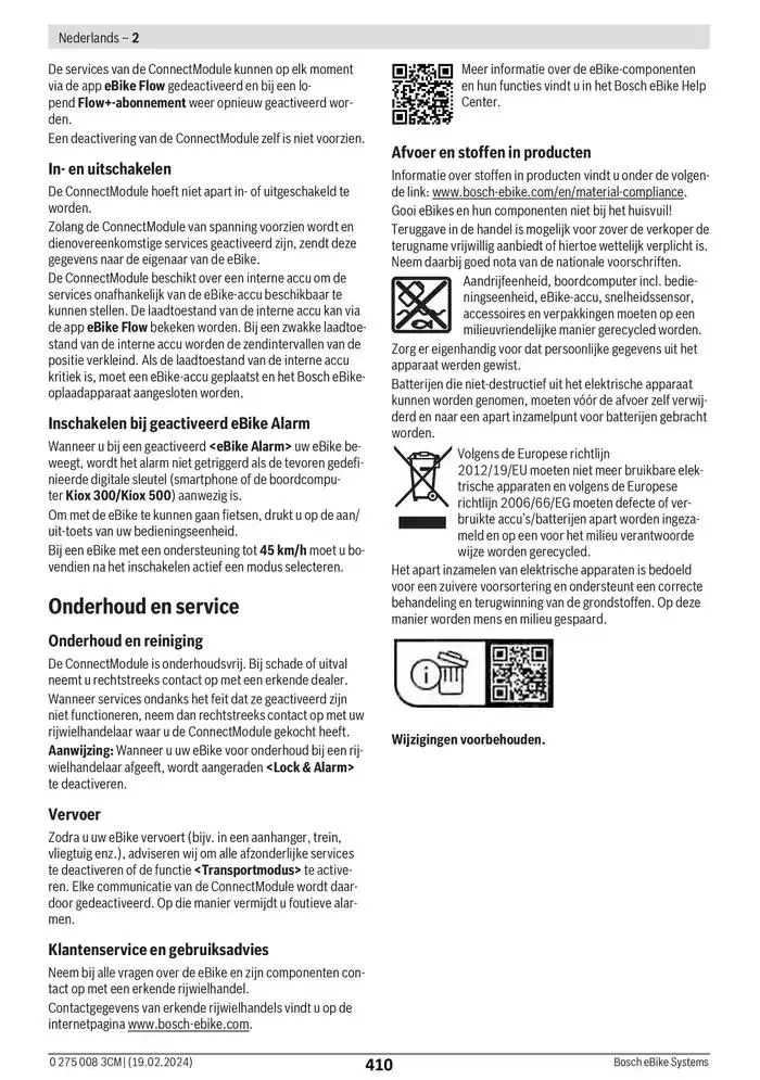 Electric Bike Manual van 12 februari tot 12 augustus 2025 - folder pagina 410