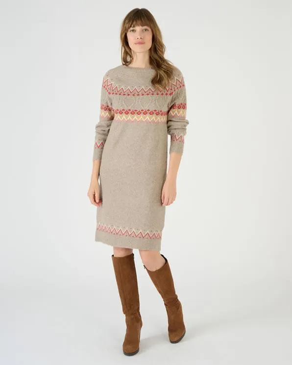 Trui-jurk Jacquardtricot, Thermolactyl, gerecycleerde vezels*