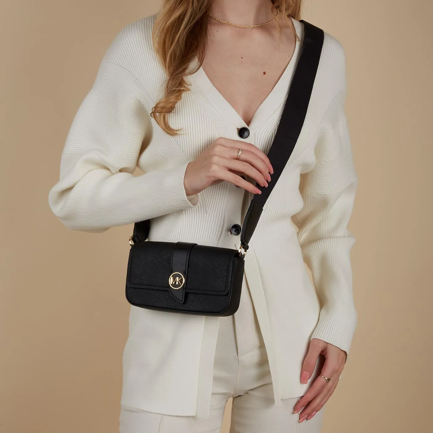 Greenwich Zwarte Leren Crossbody Tas 32S3GGRC1L-001