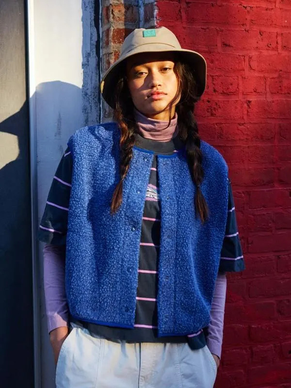 Cropped - Gilet Sherpa sans manches pour Femme