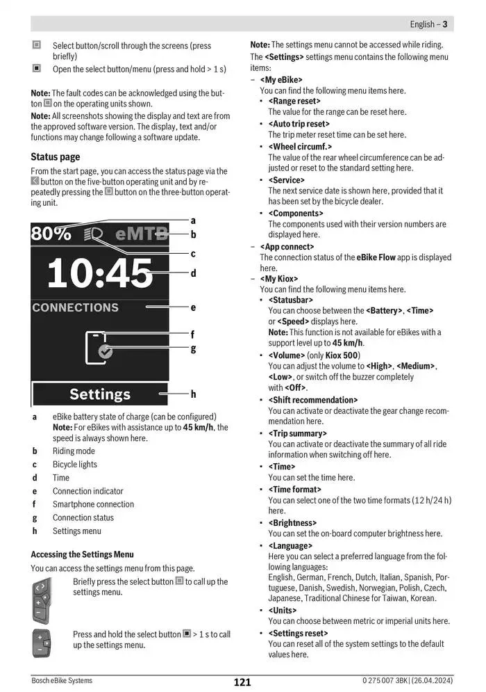 Electric Bike Manual van 12 februari tot 12 augustus 2025 - folder pagina 121