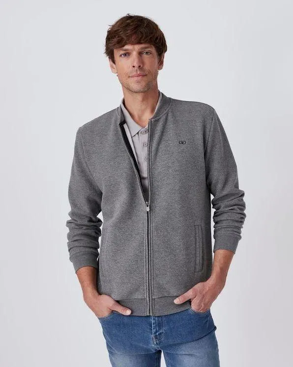 Cardigan met rits in molton