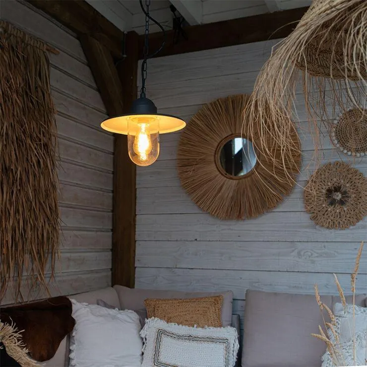 Vidéki kültéri medál lámpa antracit IP44 - Kansas grafit