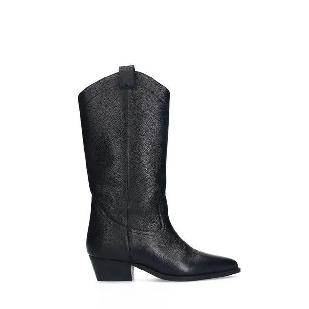 Zwarte leren cowboylaarzen