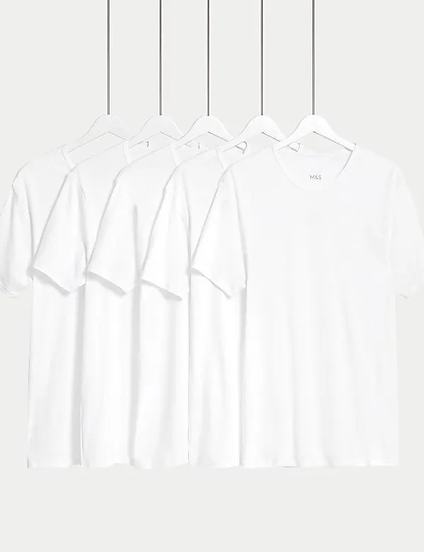 5pk Essential Cotton T-Shirt Vests