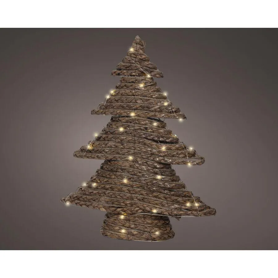 Micro LED boom bruin 60 cm metaal binnen timer lampjes