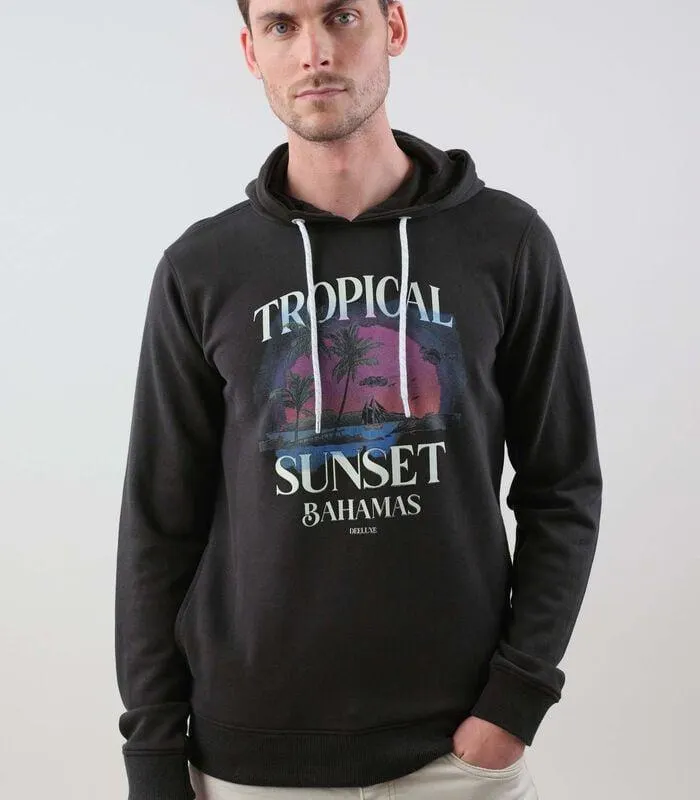 TROPICAL - Tropische katoenen sweatshirt met capuchon, heren