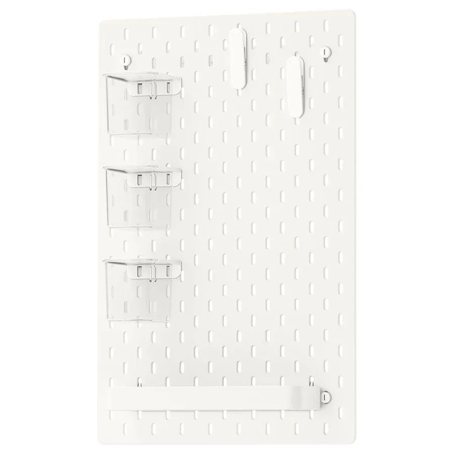 SKÅDIS Pegboard combination, white, 36x56 cm