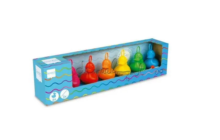 6182026 SET van 6 KERMISEENDJES met 2 HENGELS