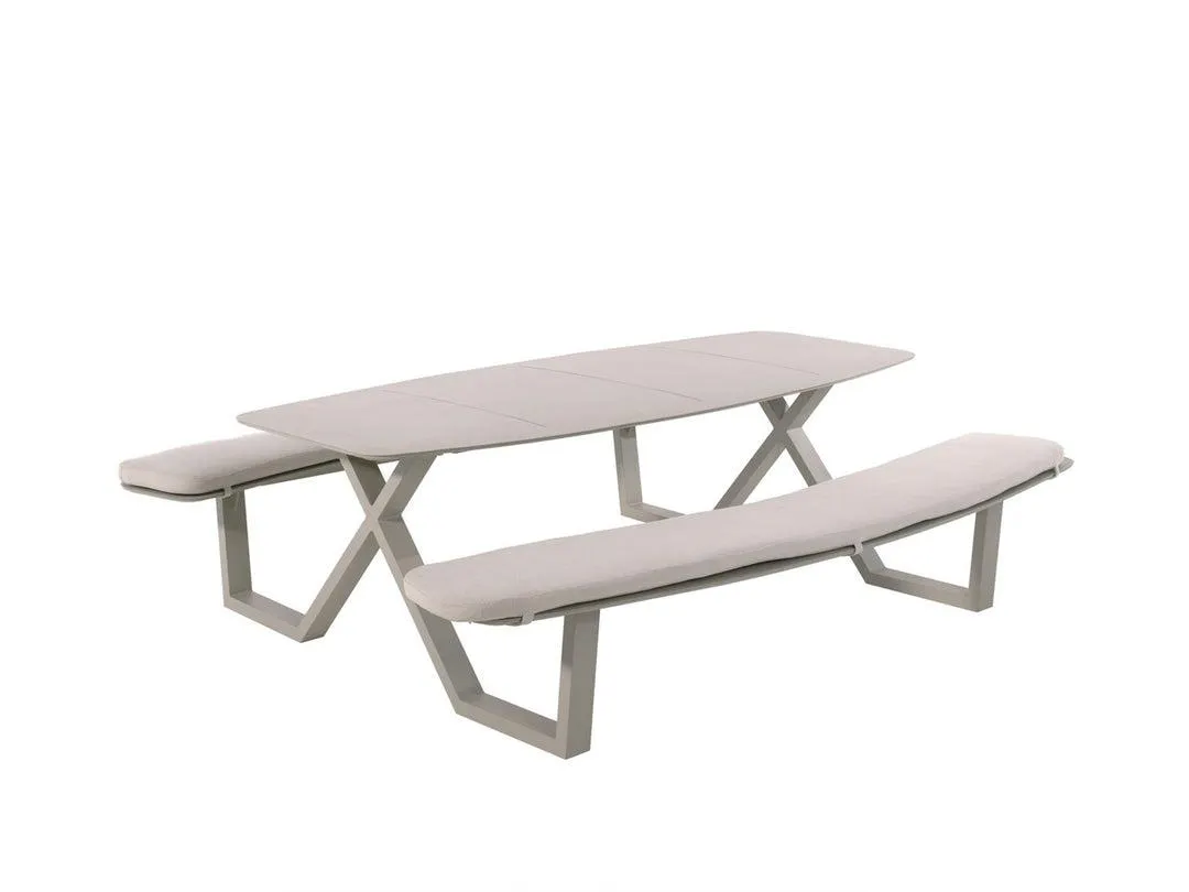 Corfu picknicktafel 220cm in beige aluminium