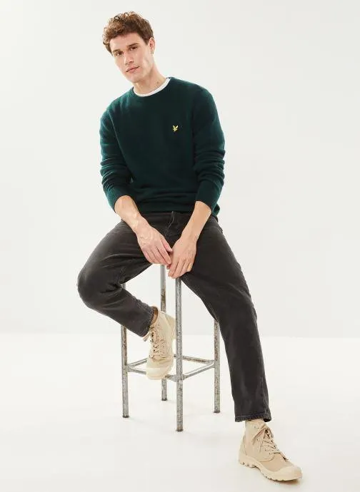 Crew Neck Lambswool Blend Jumper - Groen