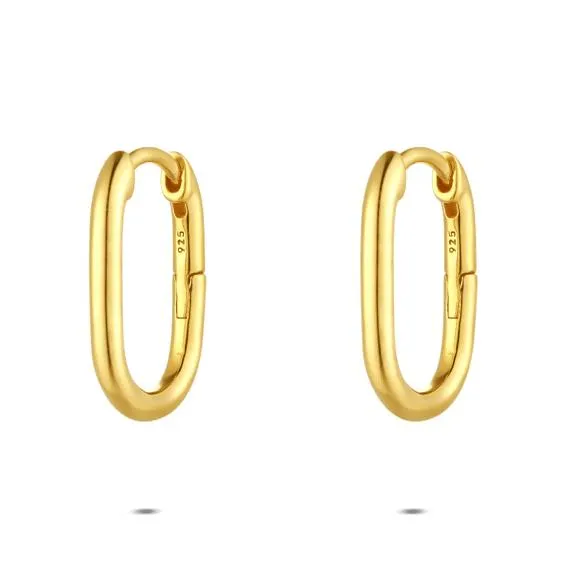 Oorbellen in 18kt verguld zilver, ovaal