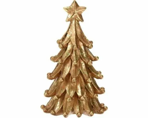 AAA756320 Kerstboom Goudkleurig - 13 cm