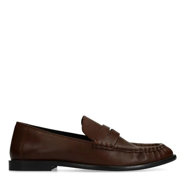 Bruine leren loafers