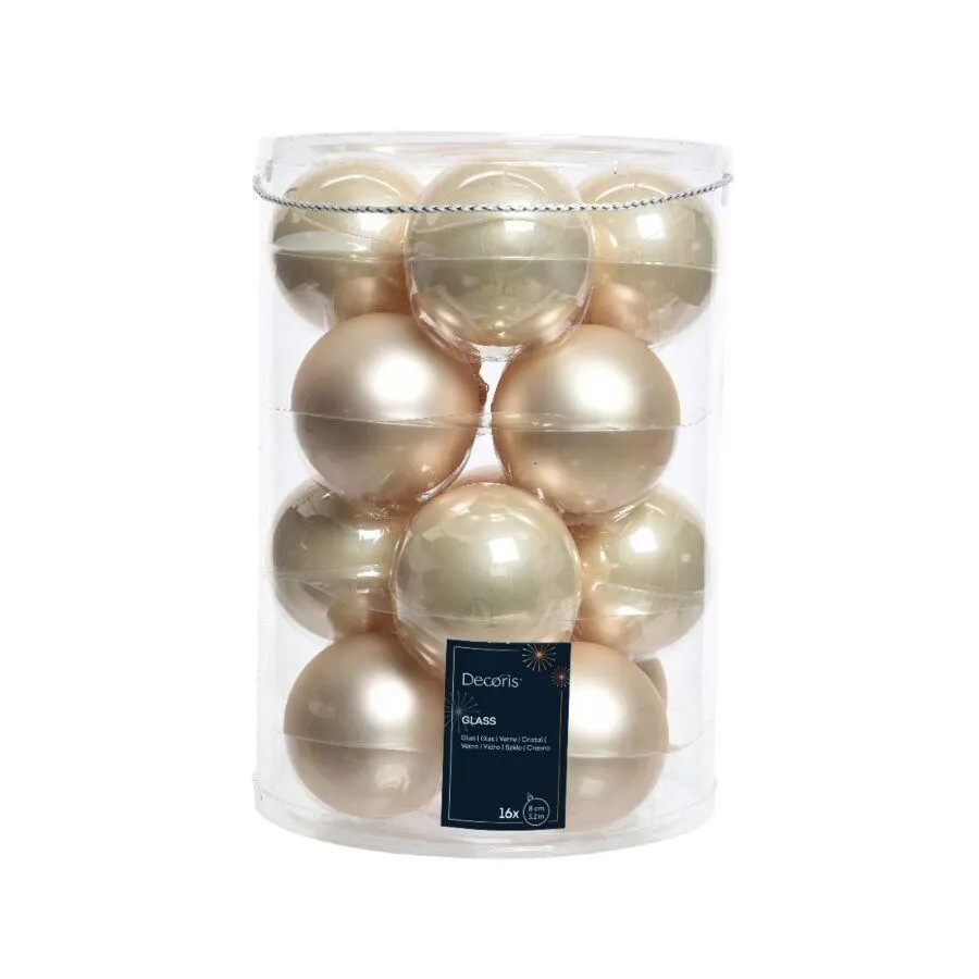 Decoris 140710 Kerstballen Glas Mix - 16 Stuks