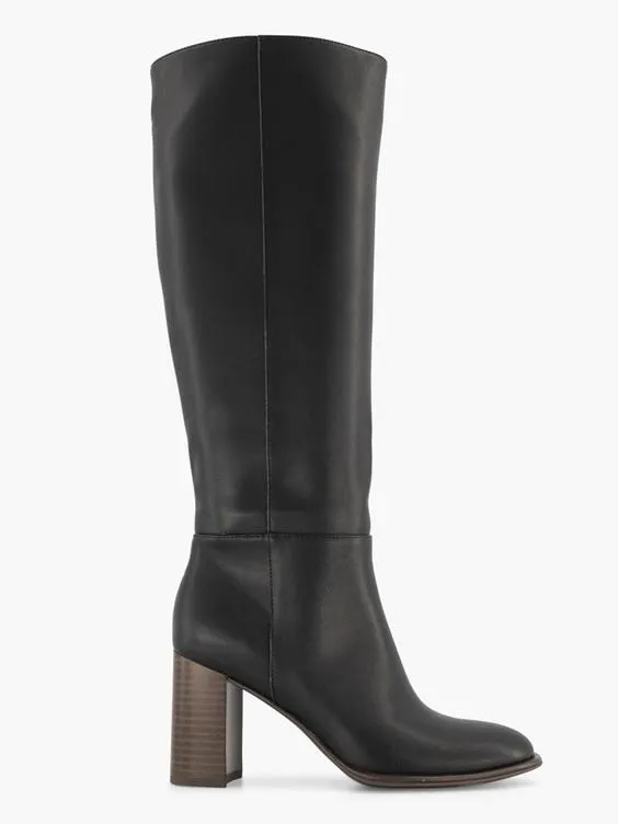 Zwarte lange laars hak