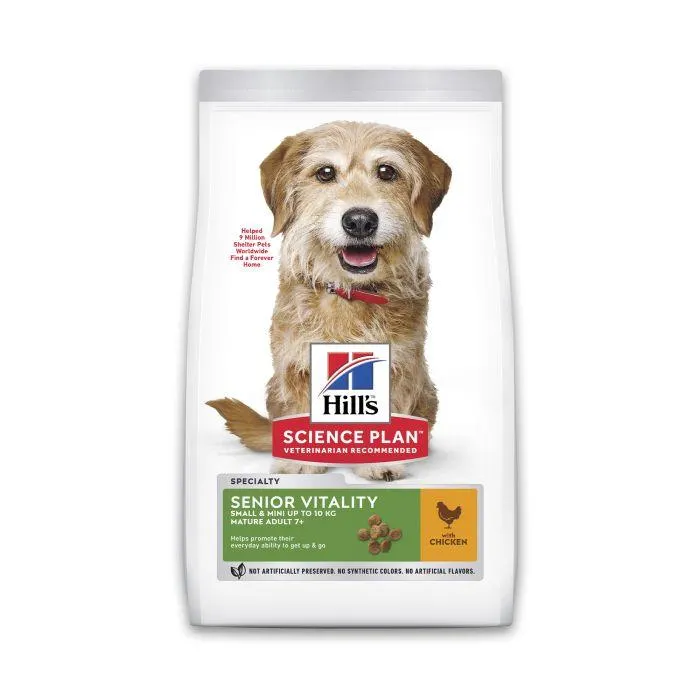 Hill's Science Plan Senior Vitality met Kip & Rijst voor Kleine Honden 1,5kg