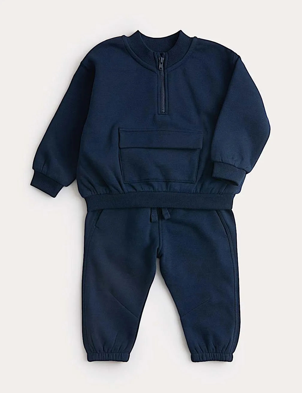 2pc Cotton Rich Half Zip Tracksuit (0-3 Yrs)