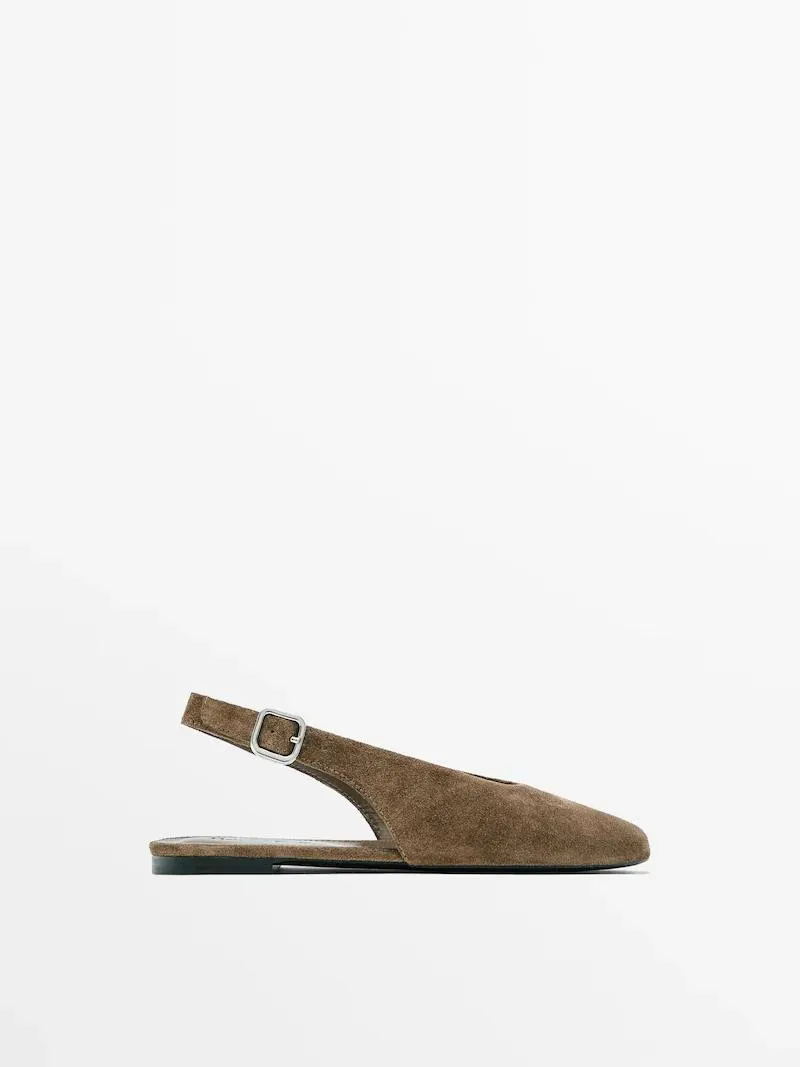 Splitsuède slingback ballerina