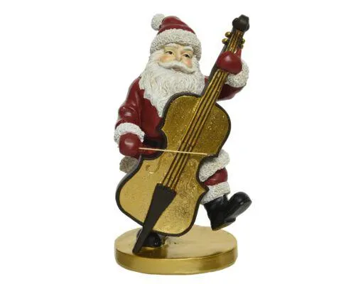 Decoris 522872 Kerstman Cello Polyresin - 9,5 x 11 x 20 cm