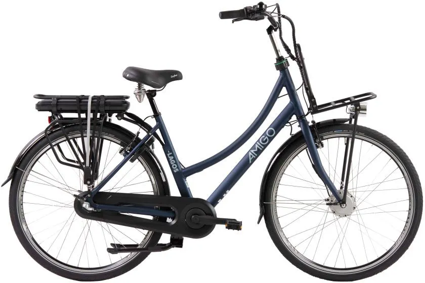 AMIGO E-Lagos T2 28 Inch Dames 3V V-Brakes Matblauw
