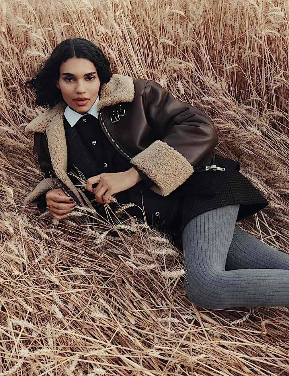 Micro Dogtooth Check Mini A-Line Skirt