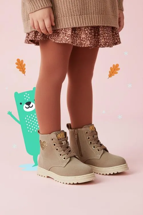 IK-KE Veterboots Beige Meisjes