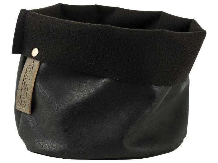 Opbergmandje zwart leder