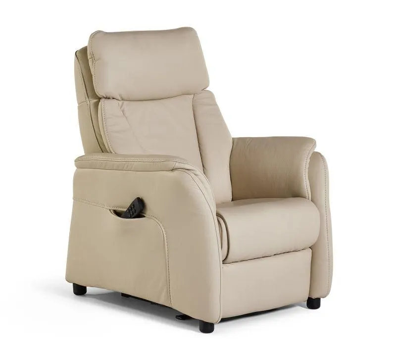 Elektrische relaxzetel in leder met lift Medium - ecru