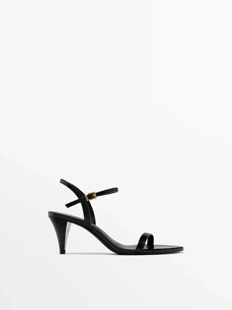 Leather heeled sandals