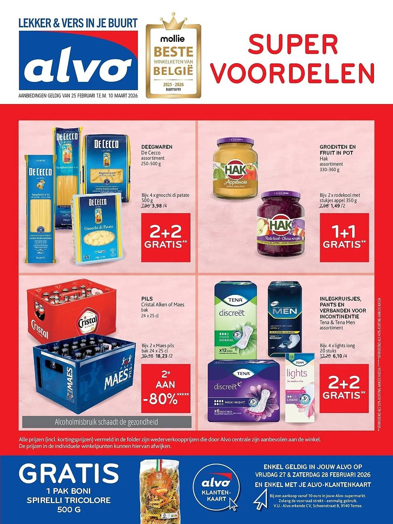 Alvo folder van 25 februari tot 10 maart 2026 - folder pagina 1